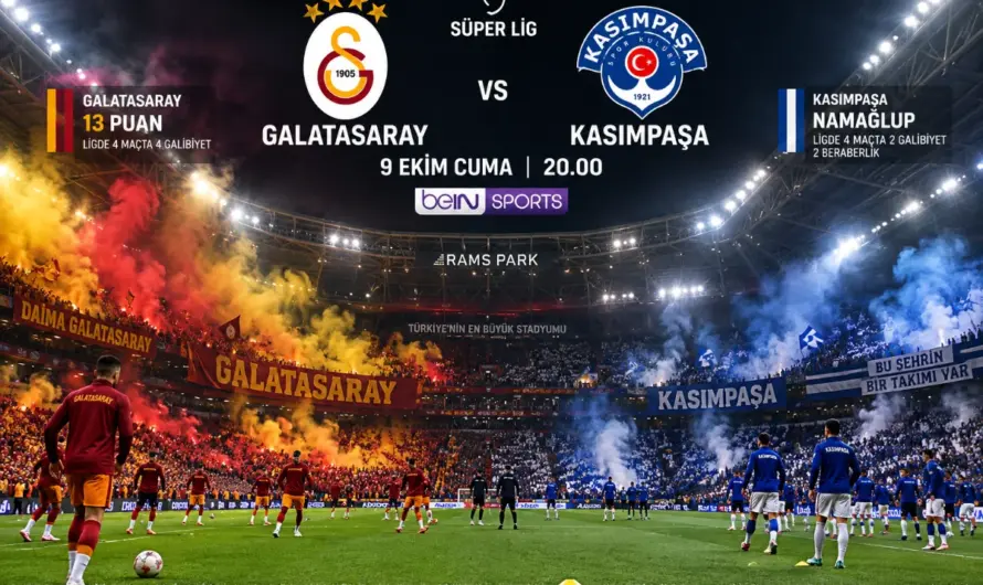 Galatasaray – Kasımpaşa Maçı Öncesi Tüm Bilgiler: Kadrolar ve Saat Kaçta?